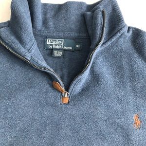 Ralph Lauren Polo 1/4 zip pullover blue heather